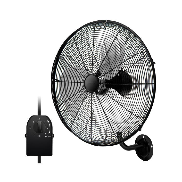 20 Inch Wall Mount Fan with 3 Fan Speeds and Adjustable Tilt Head - 3