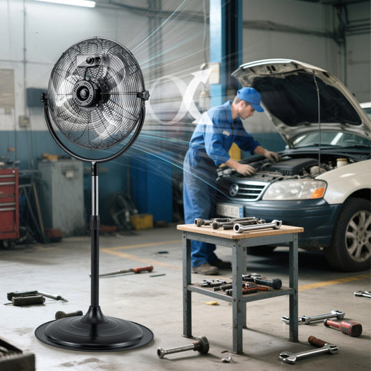 18 Inches High Velocity Pedestal Fan with 3 Speeds and Adjustable Height - 2