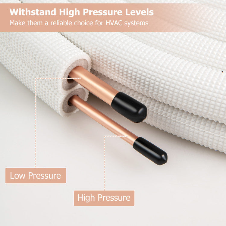 25 Feet Mini Split Line Set with 1/4 Inch and 3/8 Inch O.D. Copper Pipes Tubing - 4