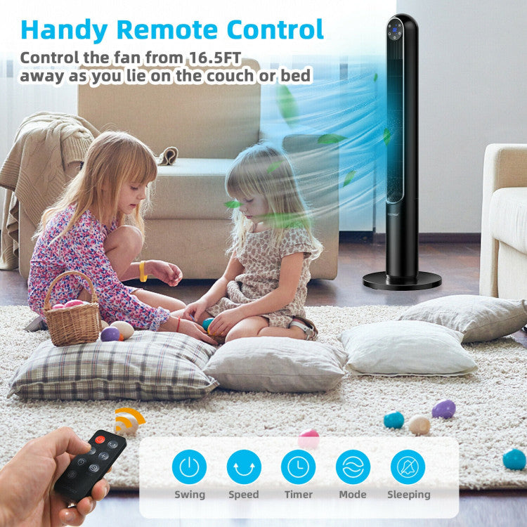42 Inch 80 Degree Tower Fan with Smart Display Panel and Remote Control - 3