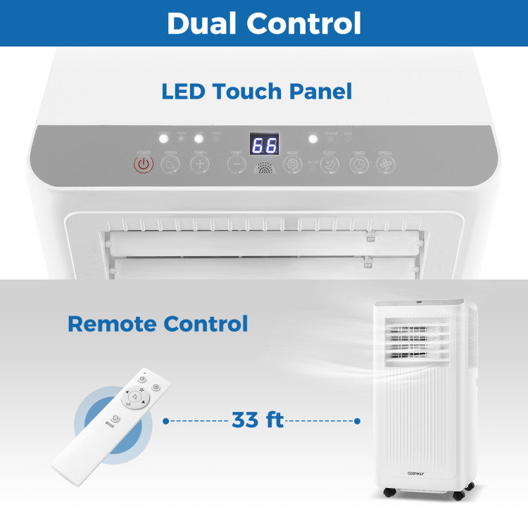 8000/10000 BTU Portable Air Conditioner 3 in 1 AC Unit Fan and Dehumidifier - 4