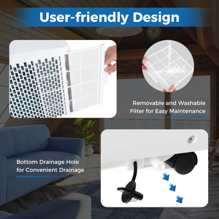 8000/10000 BTU Portable Air Conditioner 3 in 1 AC Unit Fan and Dehumidifier - 8