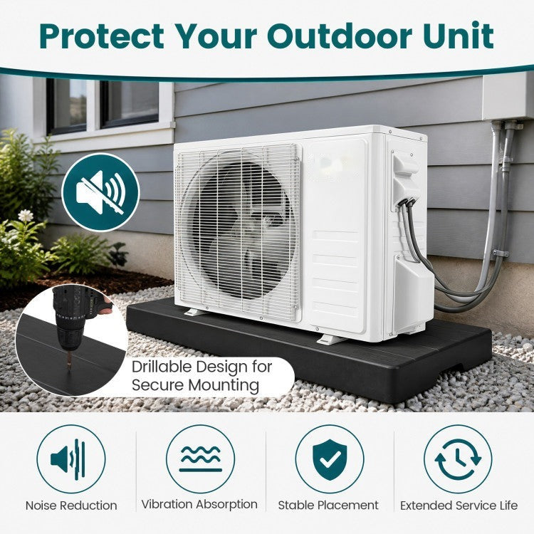 38" x 18" x 3" Mini Split Condenser Pad for Ductless Heat Pump HVAC Systems - 9