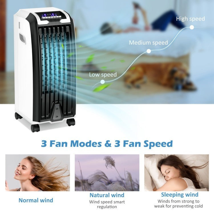 Portable Evaporative Air Cooler with 3 Wind Modes and Timer for Home Office - 5