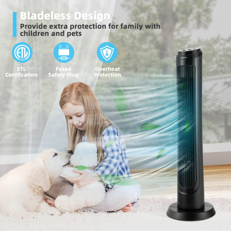 40 Inch Tower Fan with Remote 75 Degree Oscillating Fan with 3 Wind Modes and 4 Wind Speeds - 4