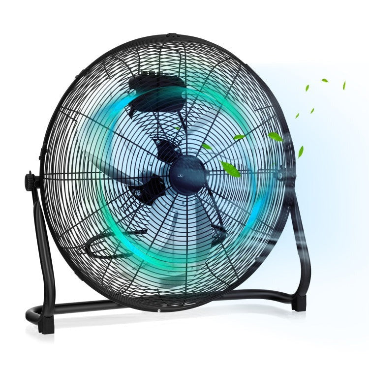 3-Speed High Velocity Floor Fan with Adjustable Tilt Angle and Handle - 4