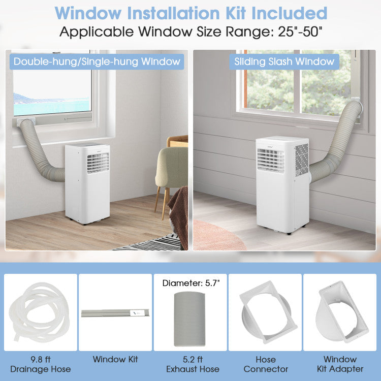 5000/6000 BTU(SACC) Portable Air Conditioner Cools 250 Sq.Ft - 10
