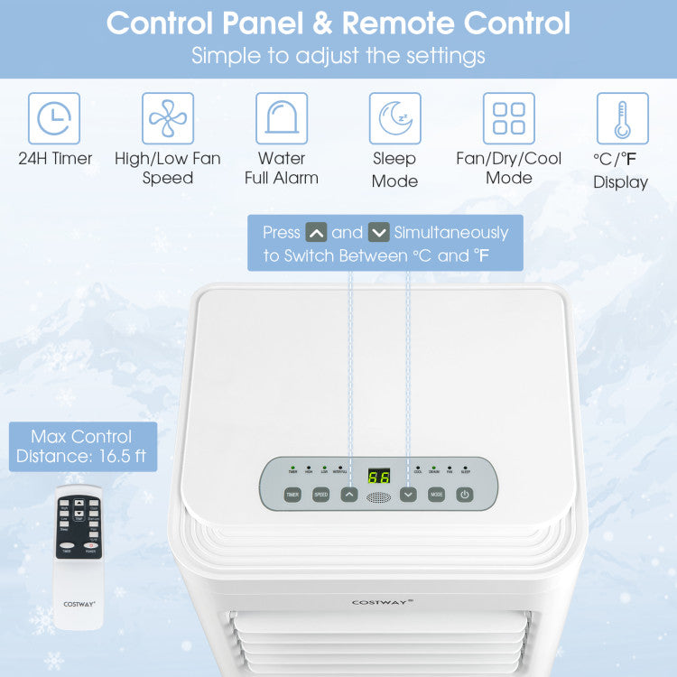 5000/6000 BTU(SACC) Portable Air Conditioner Cools 250 Sq.Ft - 4