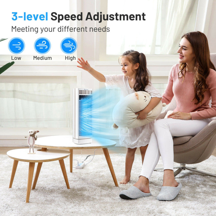 14 Inch Mini Oscillating Tower Fan Electric Desk Fan with 3 Speed and Timer - 4