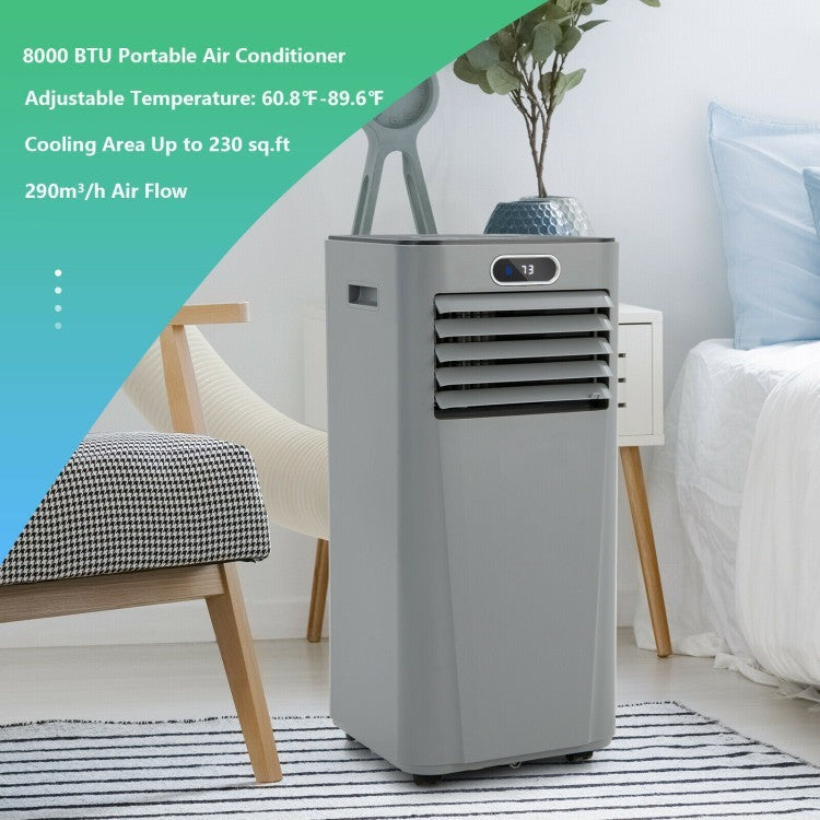8000 BTU(Ashrae) 3-in-1 Portable Air Conditioner with Remote Control - 4