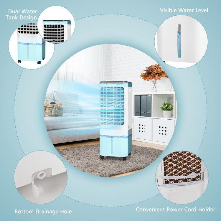 4-in-1 Evaporative Air Cooler with 12L Water Tank and 4 Ice Boxes - 3