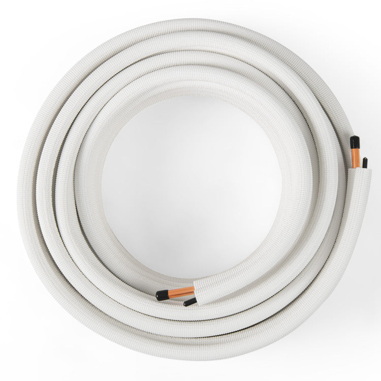 50 Feet Mini Split Line Set with 1/4 Inch and 1/2 Inch O.D. Copper Pipes Tubing - 2