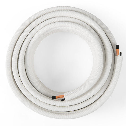 50 Feet Mini Split Line Set with 1/4 Inch and 1/2 Inch O.D. Copper Pipes Tubing - 2