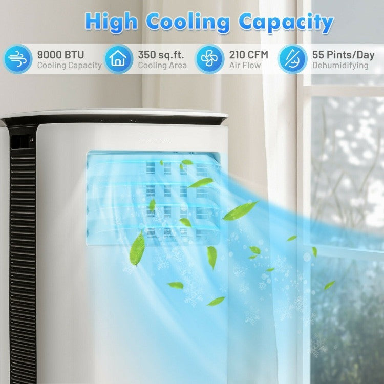 9000 BTU(Ashrae) Portable Air Conditioner with Fan and Dehumidifier - 6