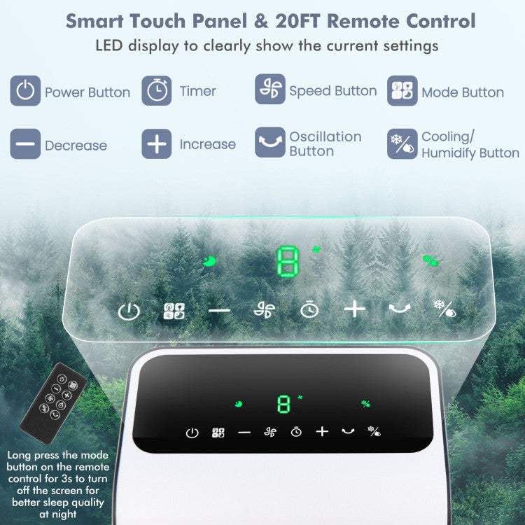 3-in-1 Evaporative Air Cooler with 12H Timer Remote - 6