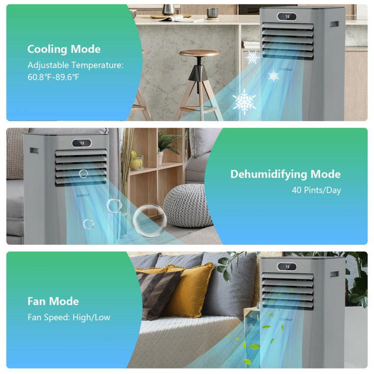 8000 BTU(Ashrae) 3-in-1 Portable Air Conditioner with Remote Control - 6