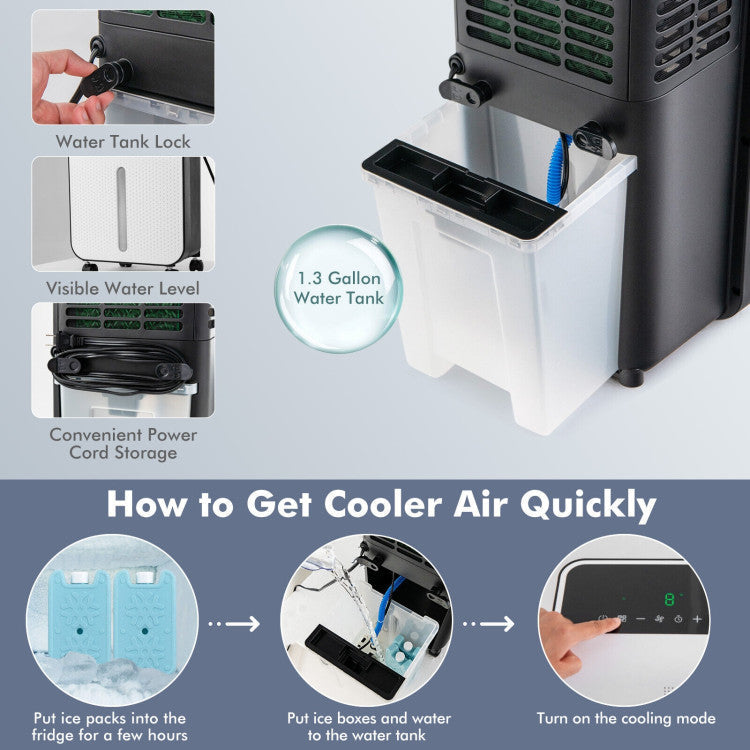 3-in-1 Evaporative Air Cooler with 12H Timer Remote - 7