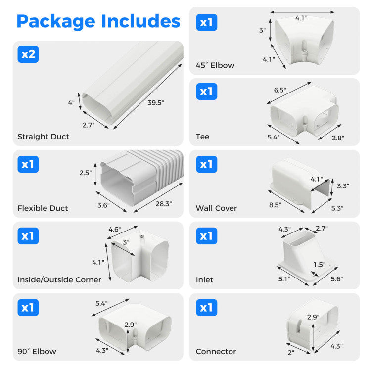 4 Inches W x 10/16.5 Feet L Mini Decorative PVC Slim Line Cover Kit - 10