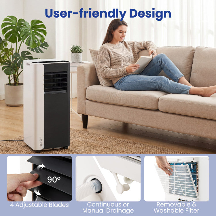 8000/10000 BTU 3 in 1 Portable Air Conditioner with Fan and Dehumidifier - 4