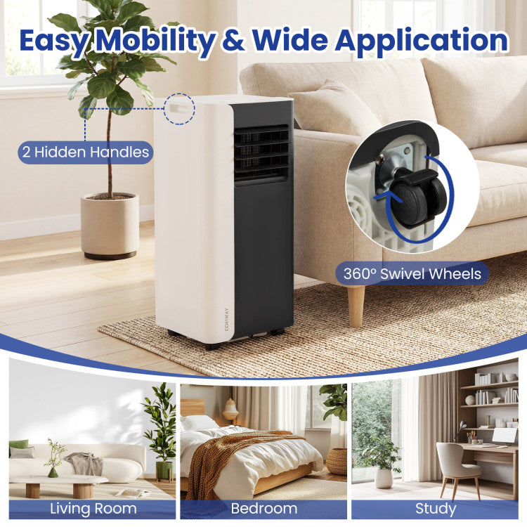8000/10000 BTU 3 in 1 Portable Air Conditioner with Fan and Dehumidifier - 9