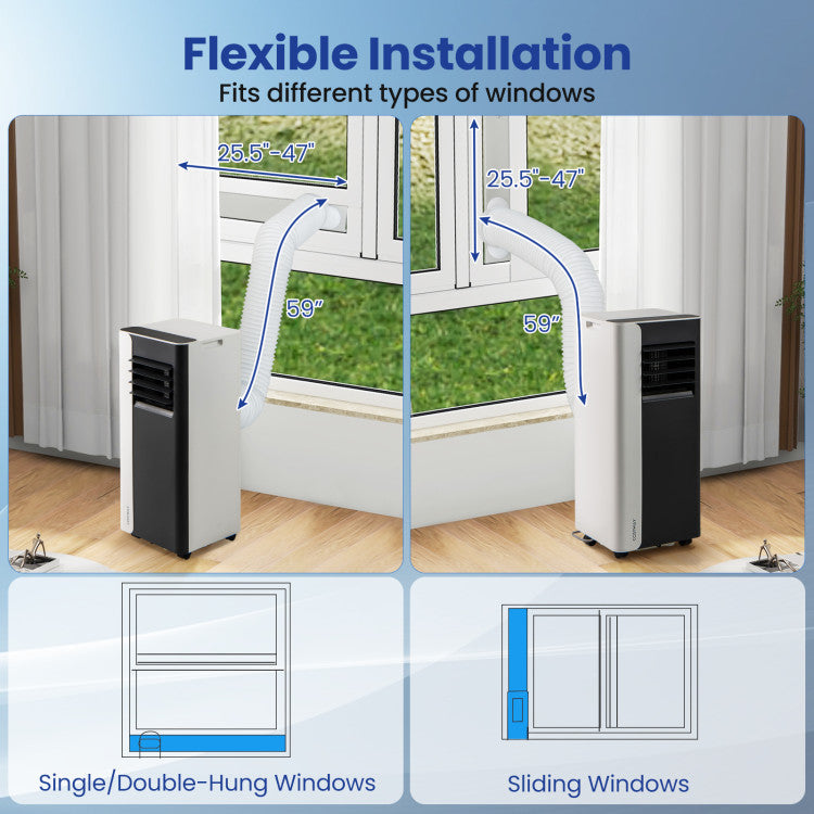 8000/10000 BTU 3 in 1 Portable Air Conditioner with Fan and Dehumidifier - 10