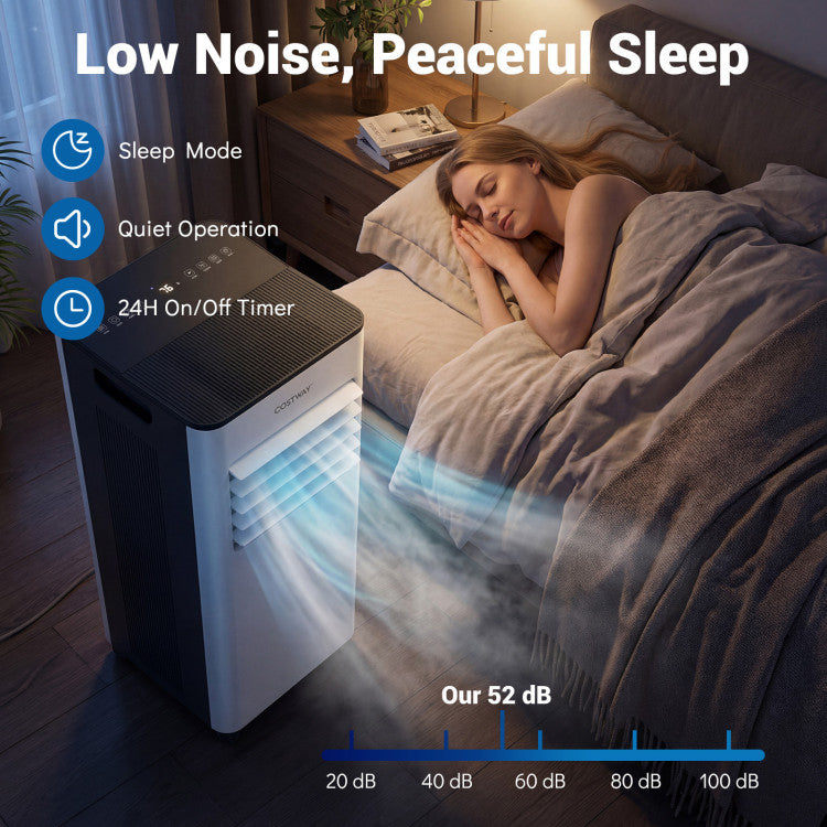 8000/10000 BTU Portable Air Conditioner with Fan and Dehumidifier and LED Display - 7
