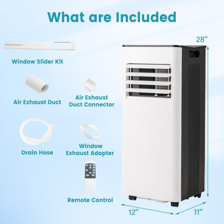 8000/10000 BTU Portable Air Conditioner with Fan and Dehumidifier and LED Display - 10