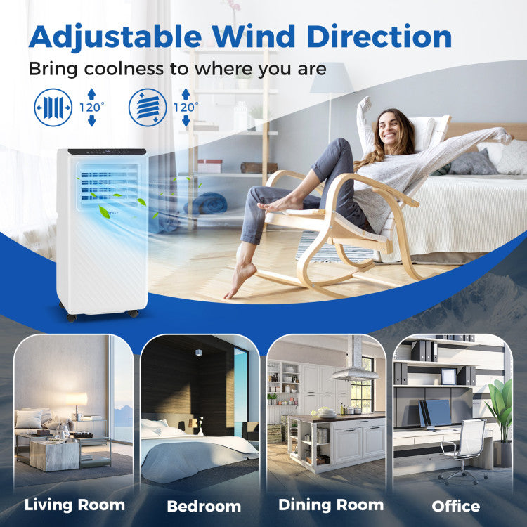 8000/10000 BTU Portable Air Conditioner 3 in 1 Floor AC Unit with Fan and Dehumidifier - 10