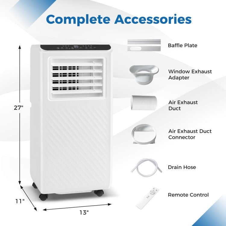 8000/10000 BTU Portable Air Conditioner 3 in 1 Floor AC Unit with Fan and Dehumidifier - 4