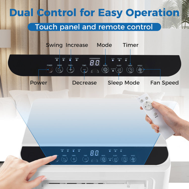 8000/10000 BTU Portable Air Conditioner 3 in 1 Floor AC Unit with Fan and Dehumidifier - 6