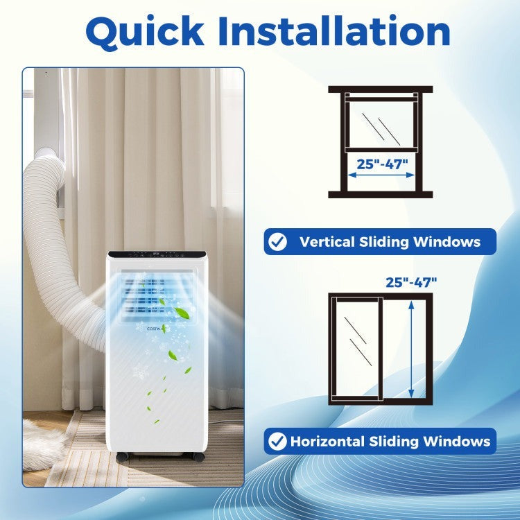 8000/10000 BTU Portable Air Conditioner 3 in 1 Floor AC Unit with Fan and Dehumidifier - 9