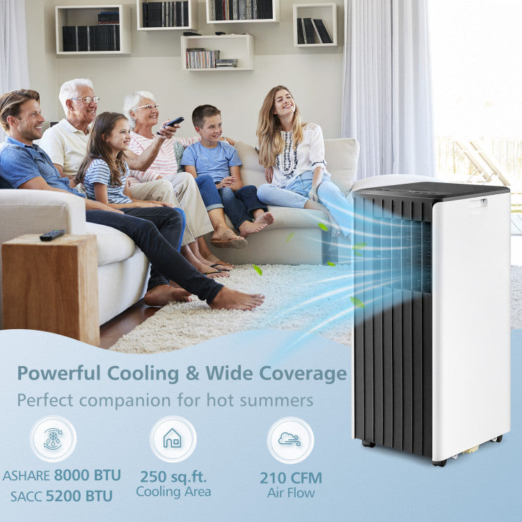 8000 BTU(Ashrae) Portable Air Conditioner with Cool Humidifier - 3