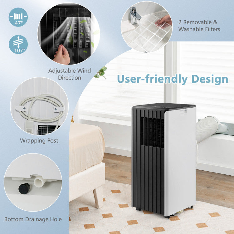 8000 BTU(Ashrae) Portable Air Conditioner with Cool Humidifier - 8