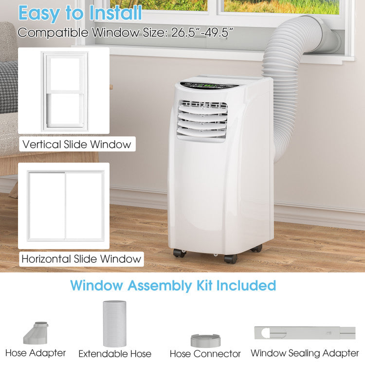 8000 BTU Portable Air Conditioner with Sleep Mode and Dehumidifier Function - 9