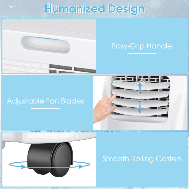 8000 BTU Portable Air Conditioner with Sleep Mode and Dehumidifier Function - 10