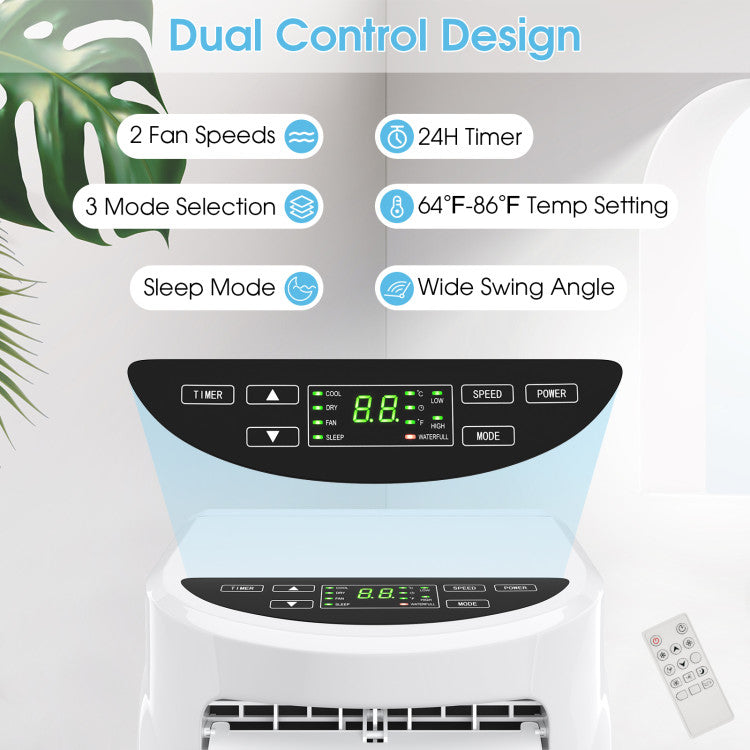 8000 BTU Portable Air Conditioner with Sleep Mode and Dehumidifier Function - 6