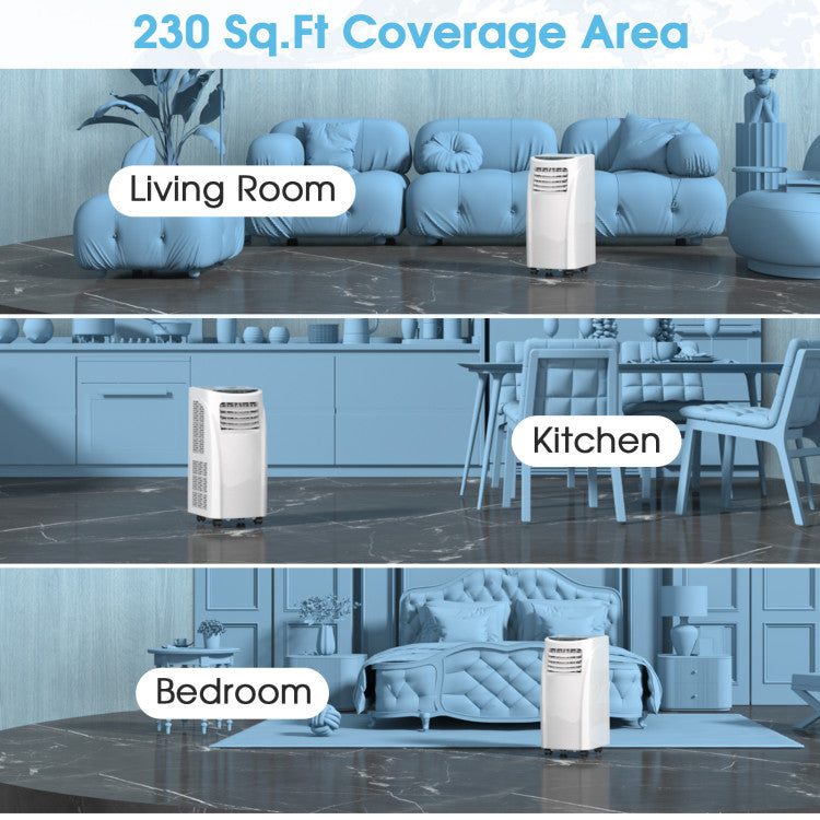8000 BTU Portable Air Conditioner with Sleep Mode and Dehumidifier Function - 8