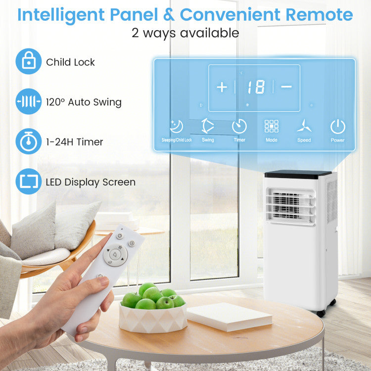 8000/10000 BTU Portable Air Conditioner with Remote Control Cools up to 250/350 Sq.Ft - 5