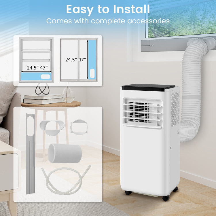 8000/10000 BTU Portable Air Conditioner with Remote Control Cools up to 250/350 Sq.Ft - 6