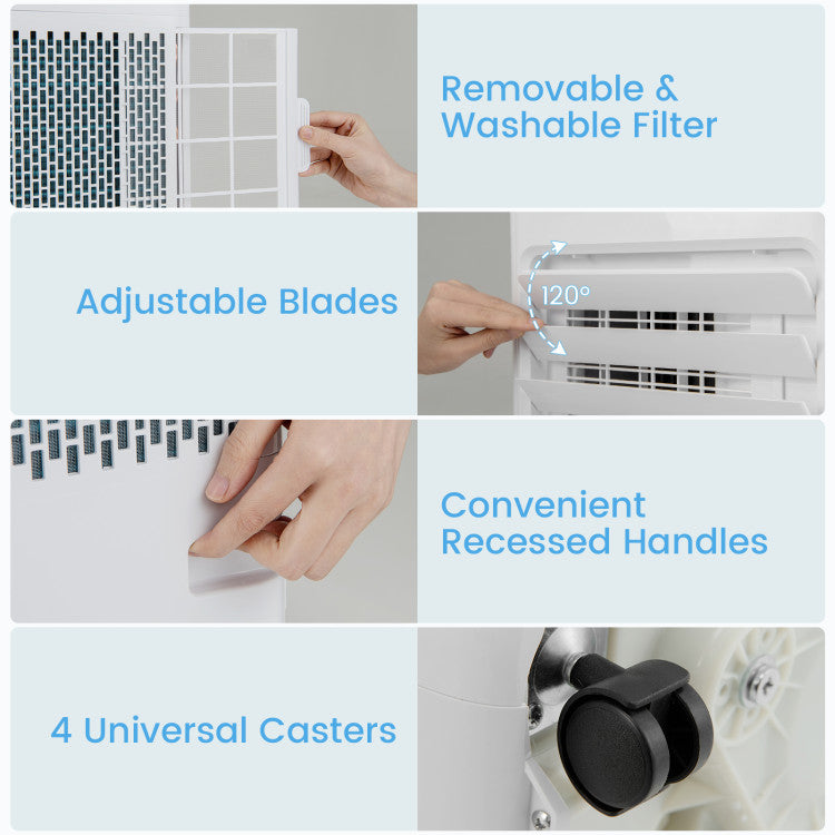 8000/10000 BTU Portable Air Conditioner with Remote Control Cools up to 250/350 Sq.Ft - 10