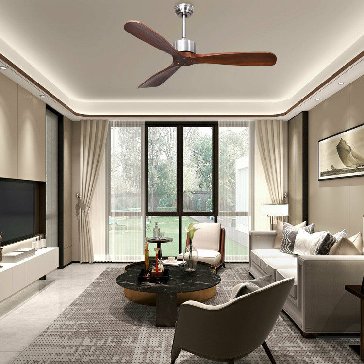 52 Inch Modern Ceiling Fan No Light with Remote Control - 8