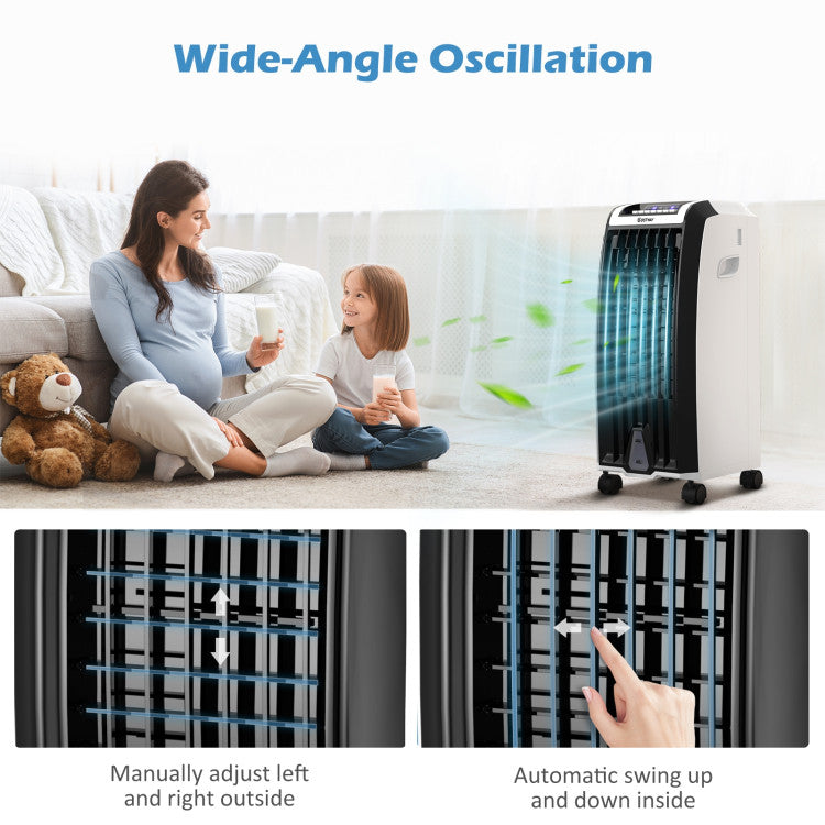 Portable Evaporative Air Cooler with 3 Wind Modes and Timer for Home Office - 10