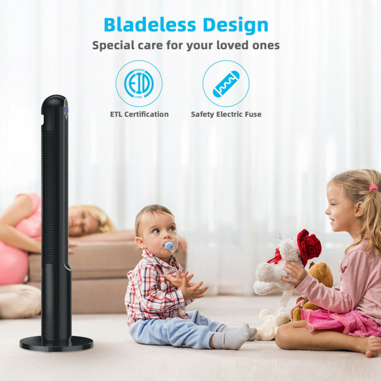 42 Inch 80 Degree Tower Fan with Smart Display Panel and Remote Control - 9