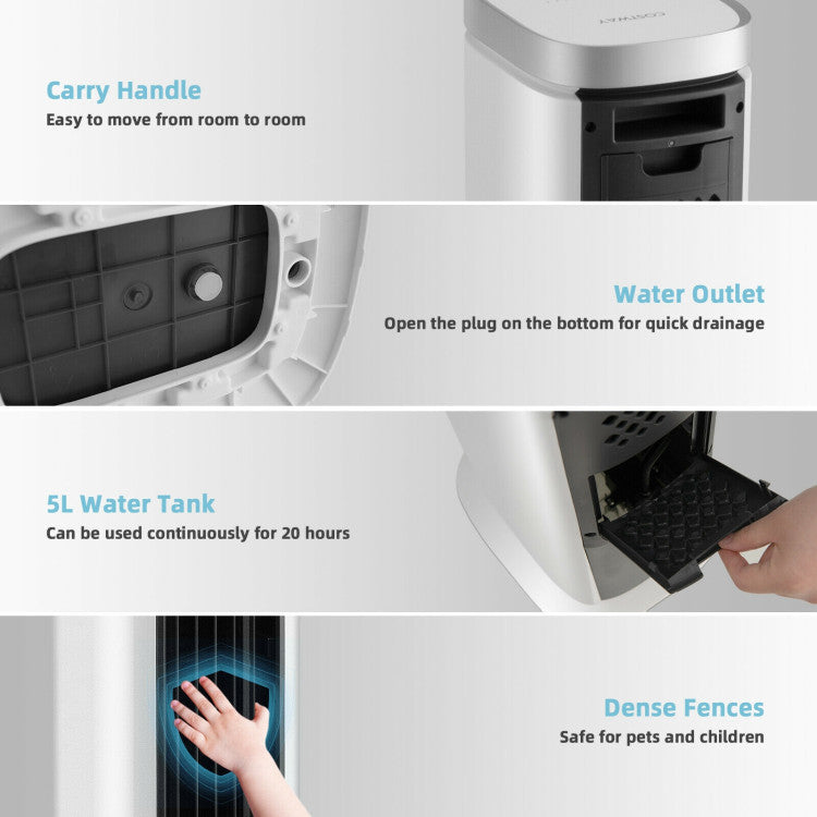 3-In-1 Portable Evaporative Air Cooler with Timer - 10