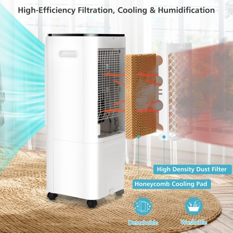 4-in-1 Evaporative Air Cooler with 12L Water Tank and 4 Ice Boxes - 7