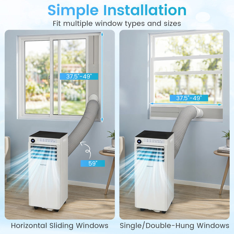 9000 BTU Portable Air Conditioner with Dehumidifier and 24H Timer - 4