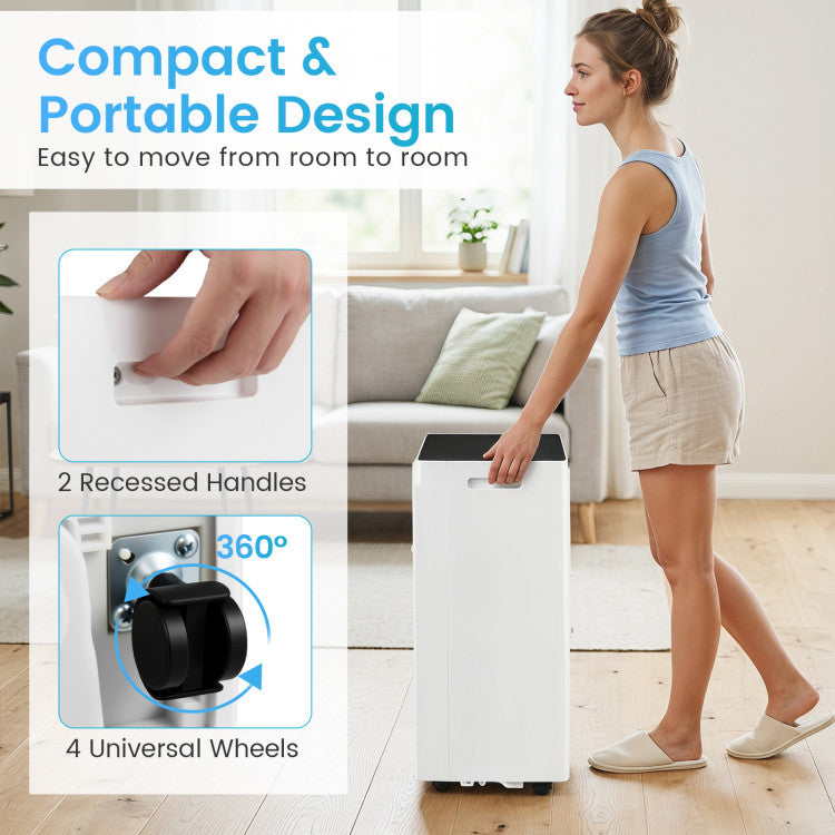 9000 BTU Portable Air Conditioner with Dehumidifier and 24H Timer - 6
