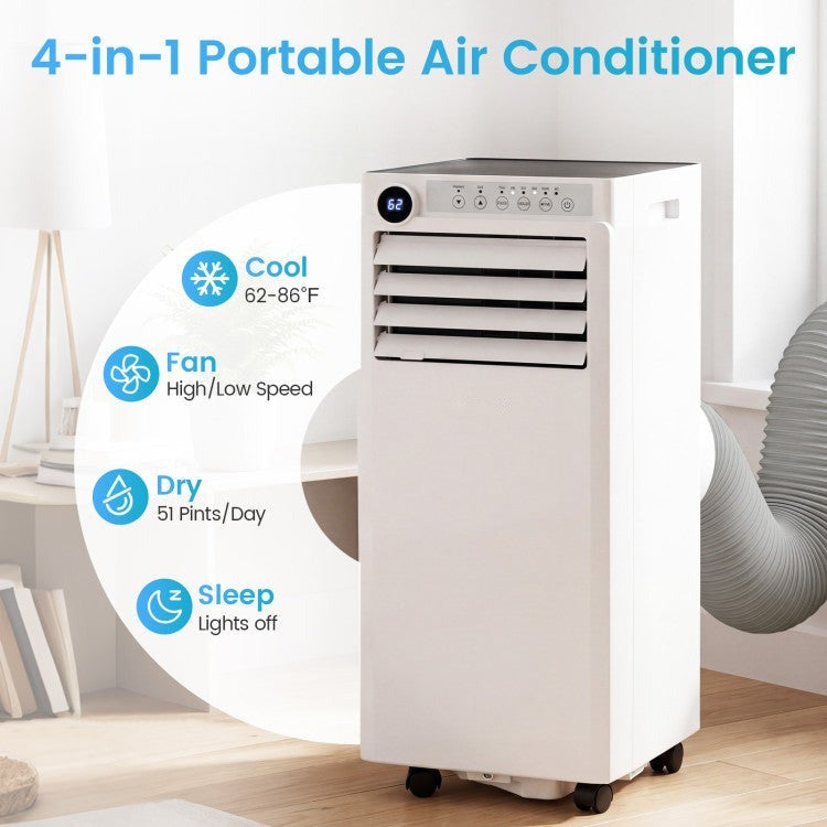 9000 BTU Portable Air Conditioner with Dehumidifier and 24H Timer - 10