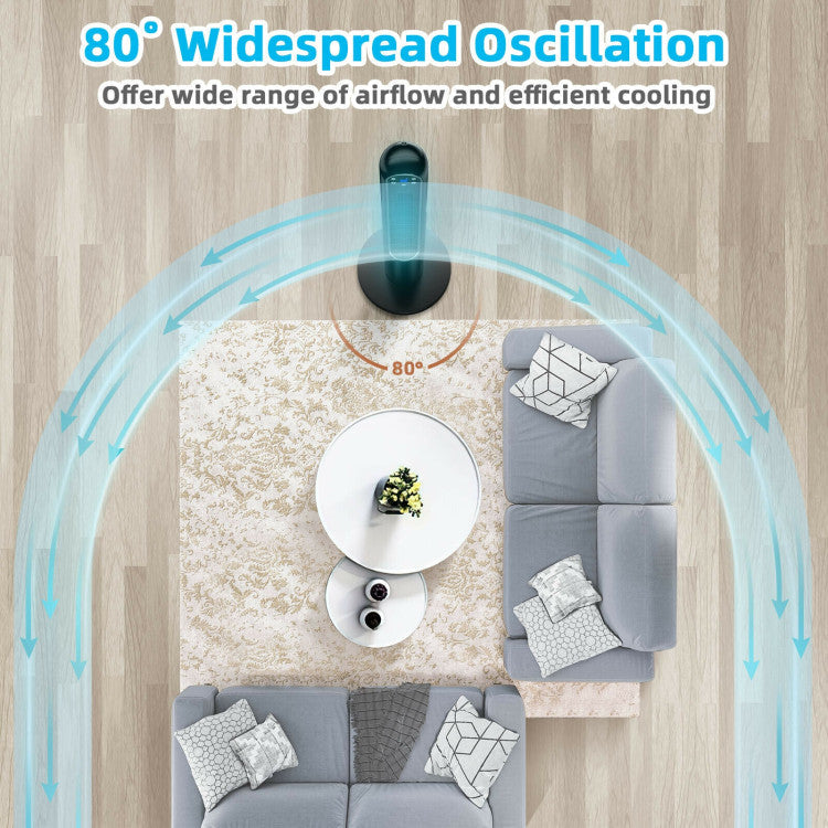 42 Inch 80 Degree Tower Fan with Smart Display Panel and Remote Control - 10