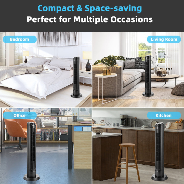 40 Inch Tower Fan with Remote 75 Degree Oscillating Fan with 3 Wind Modes and 4 Wind Speeds - 10